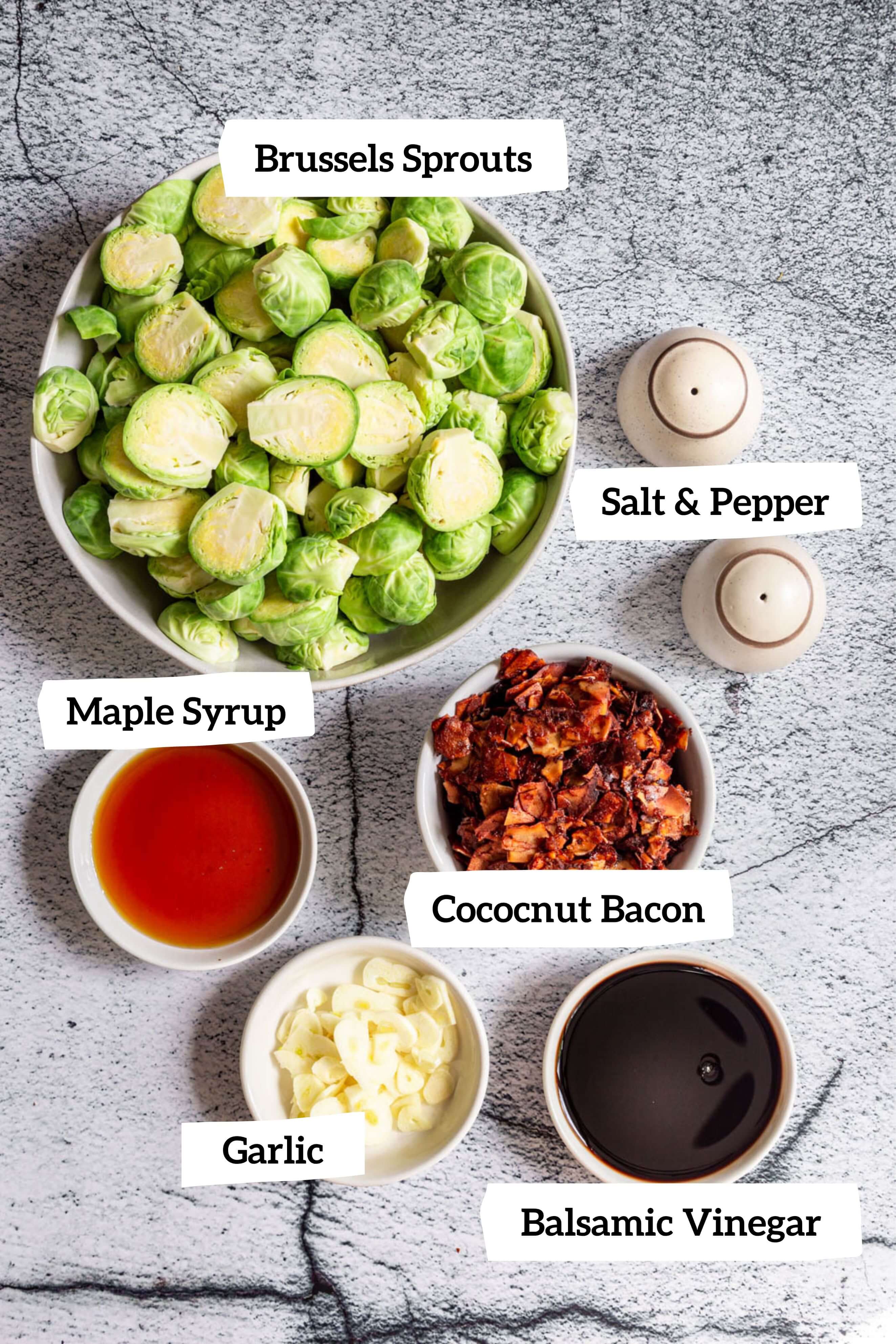 Maple Balsamic Brussels Sprouts (with Vegan Bacon)